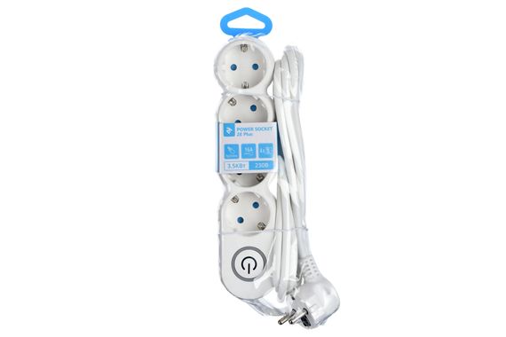 Сетевой фильтр 2Е Plus 4XSchuko с выключателем 3G1.0*3M, white (2E-U04VESM3W) | Зображення 4