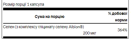 Chelated Selenium Complex 200 mcg - 90 Caps | Зображення 1