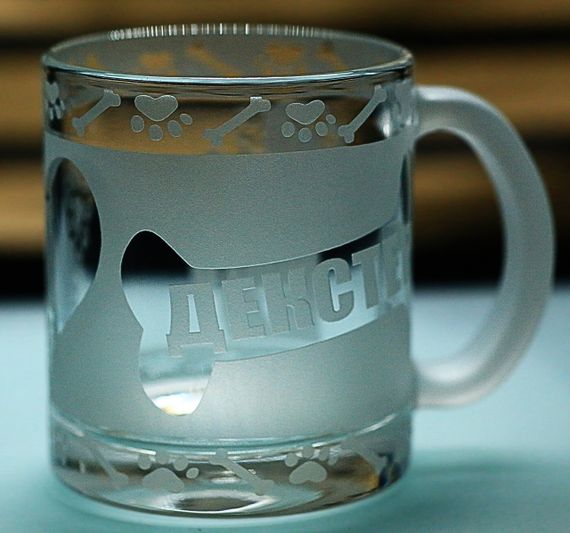 Скляна чашка кружка 320 мл  з гравіюванням Джек-рассел-терьер з кличкой подарунок для власника собаки | Зображення 5