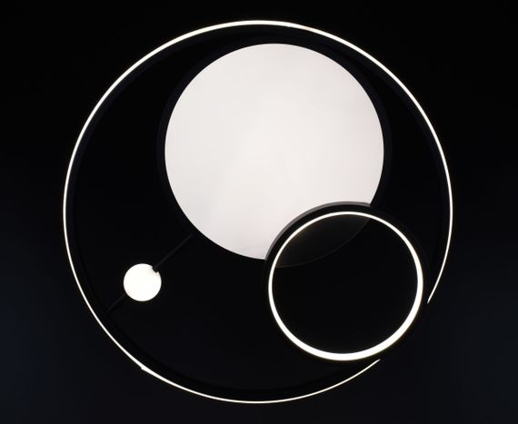 Люстра світлодіодна стельова LED світильник для квартири на стелю лед з пультом 26530 Чорний 9х50х50 см. | Зображення 1