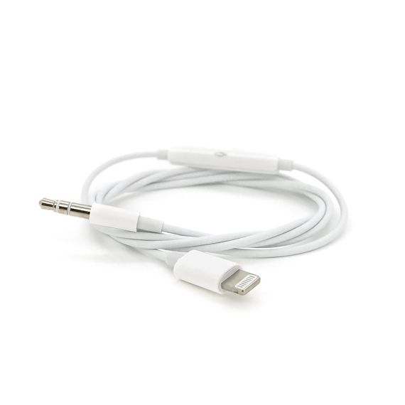 Кабель-перехідник MH021 Jack 3.5mm(M) => Lighting(M), 1м, White, Box