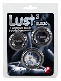 Набір ерекційних кілець - Lust 3 Black sexstyle
