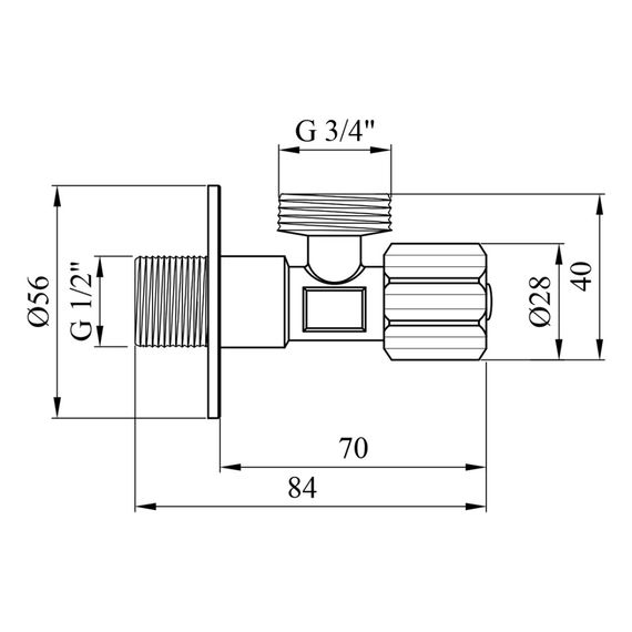 Кран приладовий Kroner KRP Eckventil C402 1/2"х3/4" ЗЗ (CV027384) | Зображення 1