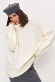 Жіноча в'язана кофта oversize - кремовий цвет, ONE SIZE (є розміри)