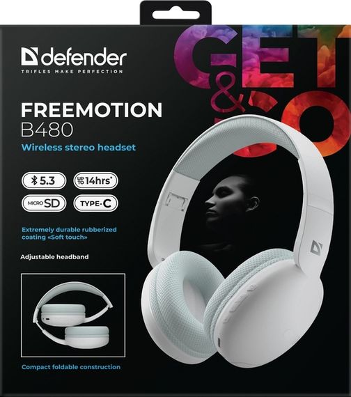 Гарнітура Defender FreeMotion B480 Bluetooth White (63480) | Зображення 9