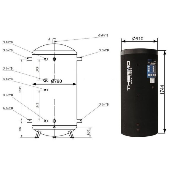 Теплоакумулятор Thermo Alliance TA-ТАМ-00 750 з ізоляцією 80 мм | Зображення 1
