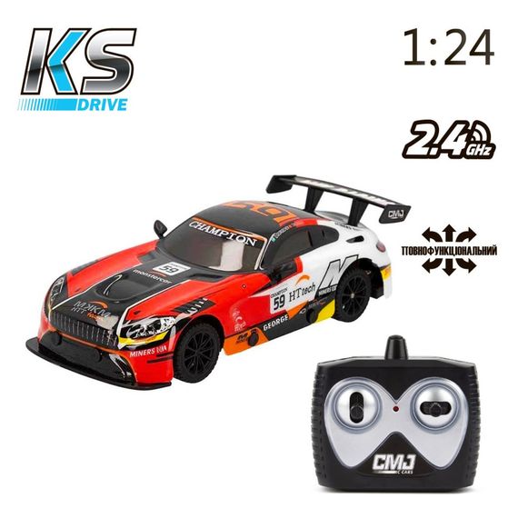 Автомобіль на радіоуправлінні KS Drive 16599OB 1:24, 2.4 ГГц (Ghz), червоний | Зображення 6