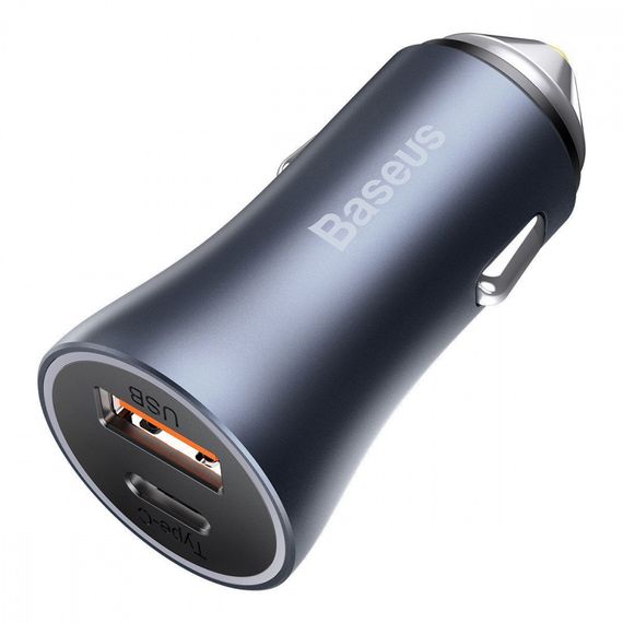 Автомобільна зарядка для телефону Baseus en Contactor Pro 40W USB + Type-C, Темно-сірий | Зображення 2