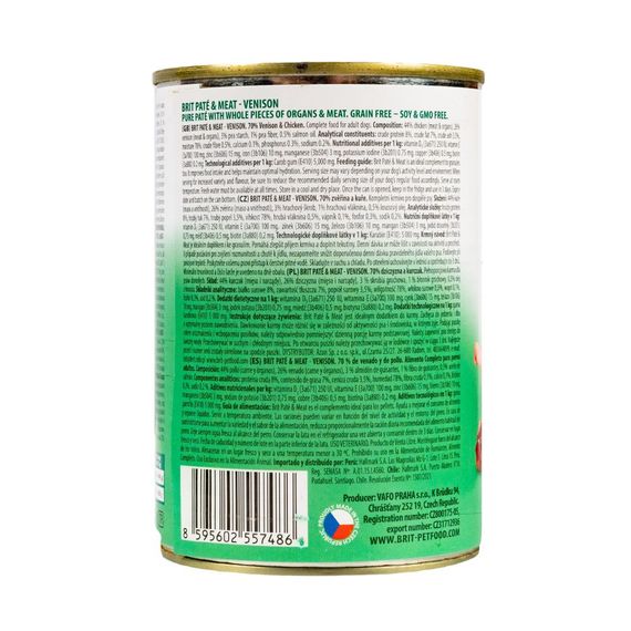 Корм вологий Brit Care Pate and Meat для дорослих собак з олениною 400 г | Зображення 3