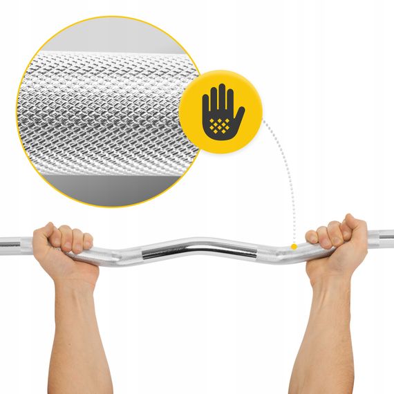 Гриф для штанги олімпійський W-подібний 4FIZJO 120 см 50 мм без підшипників (P-5905973401180) | Зображення 5