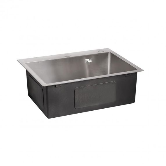 Мийка для кухні інтегрована Lidz Handmade H6050 (LDH6050BRU35371) Brushed Steel 3,0/1,0 мм | Зображення 3