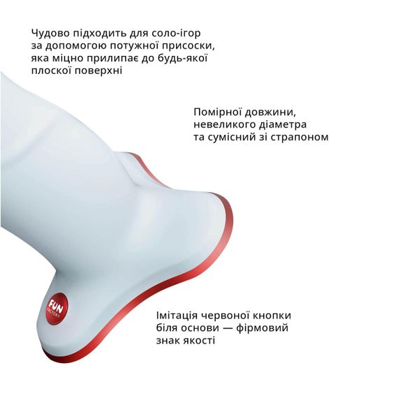 Фаллоимитатор Fun Factory THE BOSS STUB, нежно-голубой, реалистичная текстура, диаметр 4,1 см sexstyle | Зображення 3