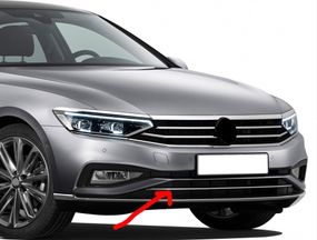 Верхня смужка в бампер (2019-2023, 1 шт, нерж) для Volkswagen Passat B8 2015↗ рр.