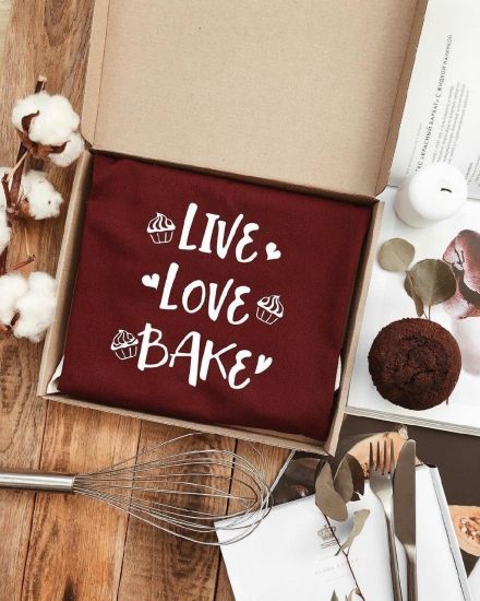 Фартук Live. Love. Bake (Бордо) | Зображення 1