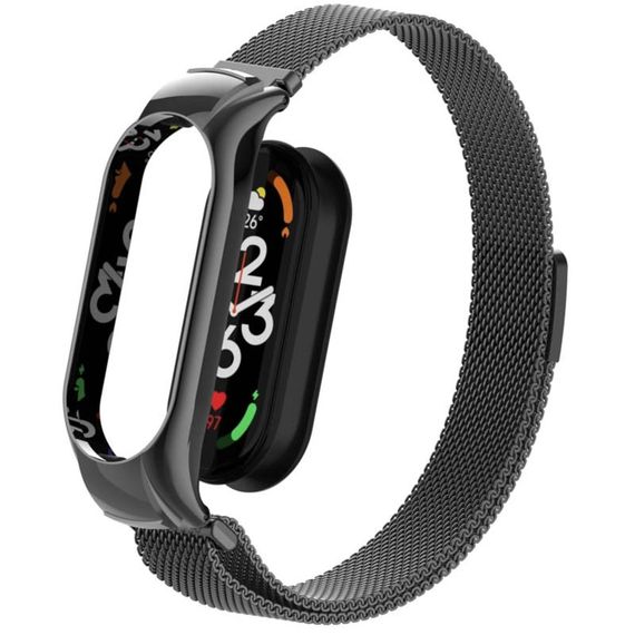 Ремінець Milanese Loop Design для Xiaomi Mi Band 3/4 Чорний | Зображення 3