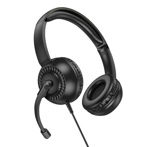Накладные наушники Hoco W112 Pures (3.5mm/1.8m) Black | Зображення 1