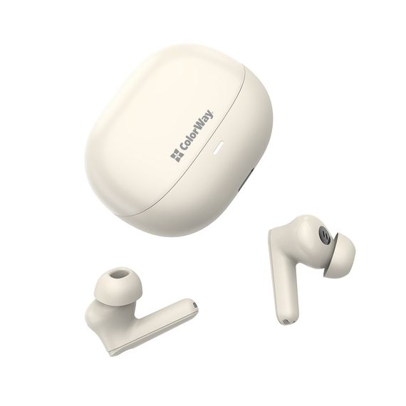 Навушники ColorWay Slim TWS-1 Earbuds Long Life Beige (CW-TWS1BE) | Зображення 6