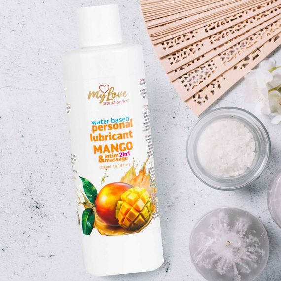 2в1 лубрикант та масажний гель - MyLove Aroma Series Intim&Massage Mango, 300 мл Sex Aura | Зображення 2