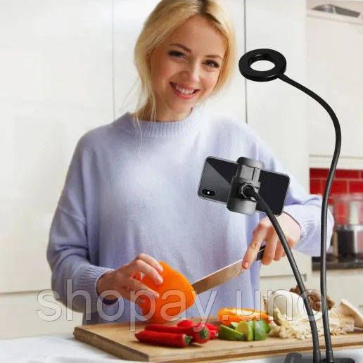 Комплект для начинающего блогера Professional Live Stream, Led лампа ring light, Лед кольцо HQ-52 | Зображення 4