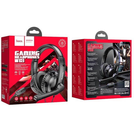 Навушники Hoco W103 Magic tour gaming headphones Black | Зображення 4