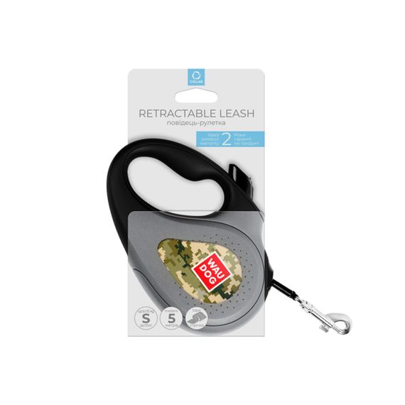 Рулетка для собак Waudog R-Leash S з рисунком "Милитари", лента, 5 м | Зображення 1