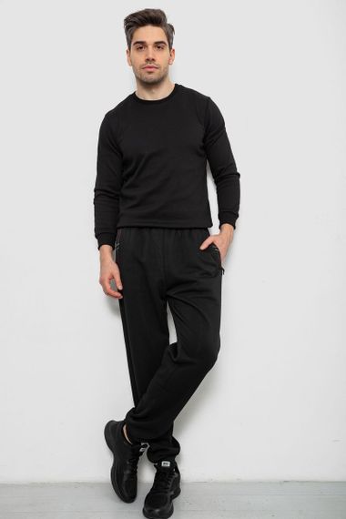 Спортивные штаны мужские на флисе, цвет черный, 244R41748 | Зображення 1