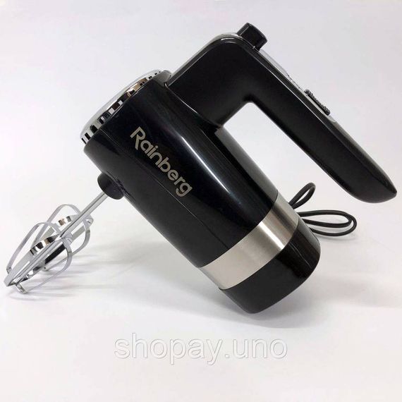 Миксер ручной Rainberg RB-2216 (5 скоростей, 2 насадки и подставка) 600W, мощный миксер блендер ручной WJ-86 | Зображення 9