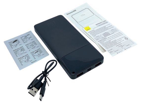 Power Bank 10000 mAh 20 W BASEUS реальна ємність, швидка зарядка зовнішній акумулятор павербанк | Зображення 1