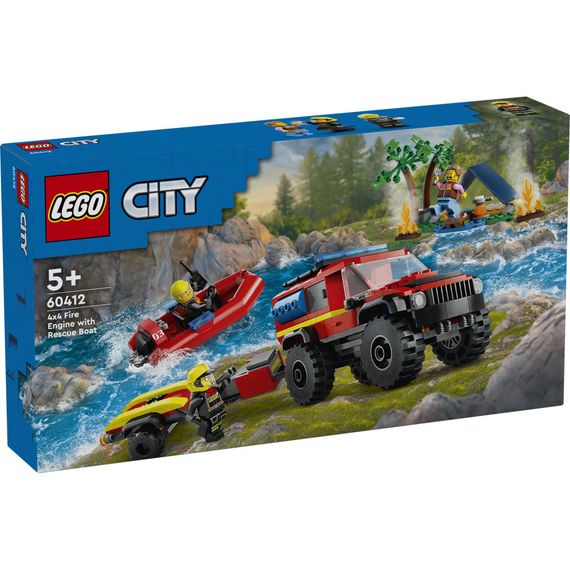 Конструктор LEGO City Пожежний позашляховик з рятувальним човном 301 деталей (60412)