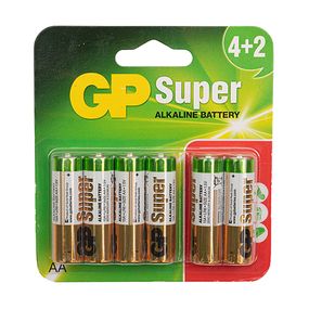 Батарейка GP SUPER ALKALINE 1.5V 15A-U6  лужна, LR6, AA блiстер