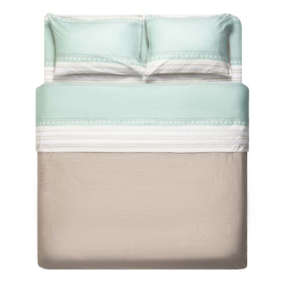 Набір постільної білизни 2,0сп Ardesto Gloria, 200х220см, 100% бавовна, сатин, смужки, коричневий (ART2022RB)