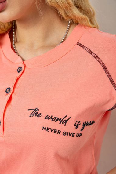 Пижама женская с принтом  -уценка, цвет персиковый, 243R0004-P5-U-5 | Зображення 4