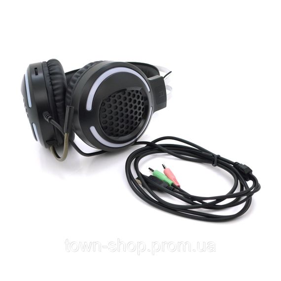 Наушники с микрофоном iKAKU KSC-454 YOUMING, Black, jack3.5+2xUSB, подсветка, Box, (230*187*105) 0,364кг | Зображення 1