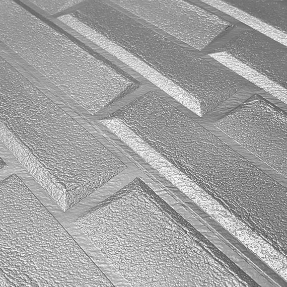 Самоклеюча 3D панель кладка срібло 19600x700x5мм SW-00001365 | Зображення 1