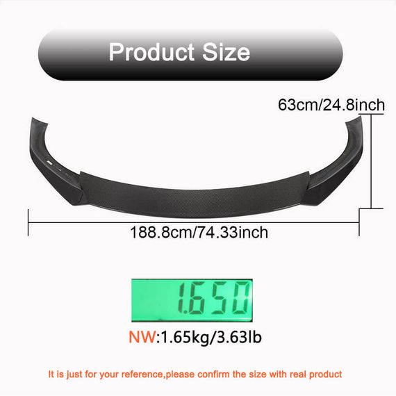 Накладка на передній бампер Lip V1 (2021-2025, Карбон) для Tesla Model S 2012- рр | Зображення 3
