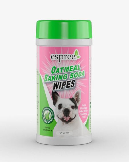 Влажные салфетки для собак с питьевой содой и протеинами овса ESPREE Oatmeal Baking Soda Wipes 50 шт