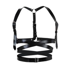 Шкіряна портупея Art of Sex - Melani Leather harness, Чорна, L-2XL