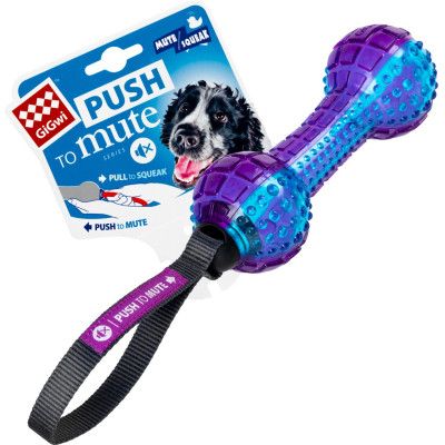 Игрушка для собак GiGwi Push to mute Гантель с выключающей пискавкой 18 см (75332) | Зображення 1