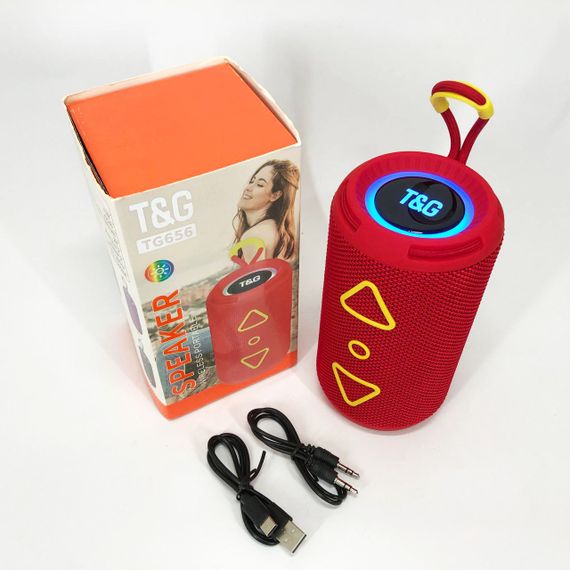 Bluetooth колонка портативна TG656 FM-радіо, акумуляторна колонка для музики. Колір: червоний | Зображення 6