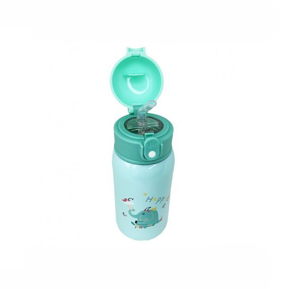 Термос-поильник с силиконовой трубочкой MGZ-0318(Turquoise) чашкой, в чехле с ремешком, 550 мл | Зображення 2