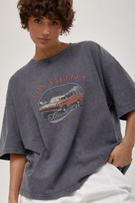 Футболка в стилі тай-дай із принтом авто - джинс цвет, ONE SIZE (є розміри)
