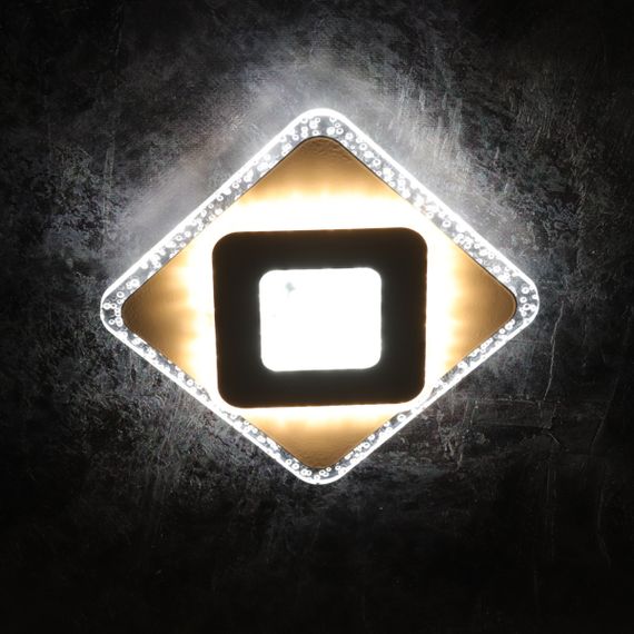 Сучасний квадратний світильник стельовий LED для кімнати кухні ванної 25122 Білий 4х20х20 см.