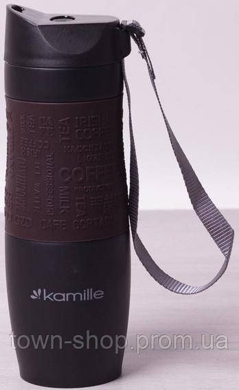Термокружка Kamille Coffee 480мл с ремешком, нержавеющая сталь KM-2067 | Зображення 2