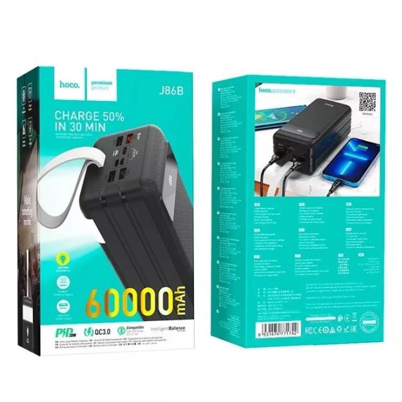 Оригінал Hoco J86B Electric 60000mAh Power bank зі швидкою зарядкою QC22.5W+PD20W | Зображення 7