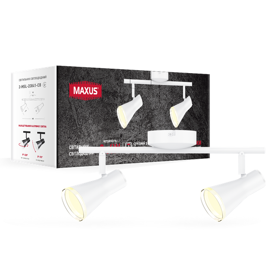 Спот світильник на 2 лампи MAXUS MSL-02C 2x4W 4100K білий