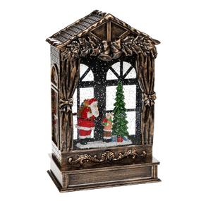 Декоративний ліхтар LED Санта прийшов з глітером що летить (батарейки 3*AA) БОНА ДИ