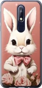 Чохол на Nokia 7.1 Зайчик із силікону FCh_005539