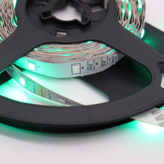 Светодиодная RGB лента 5м, 3528 с пультом и блоком питания / Многоцветная LED лента самоклеющаяся | Зображення 7