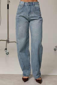 Джинси Baggy з декоративними швами - блакитний цвет, L (є розміри)