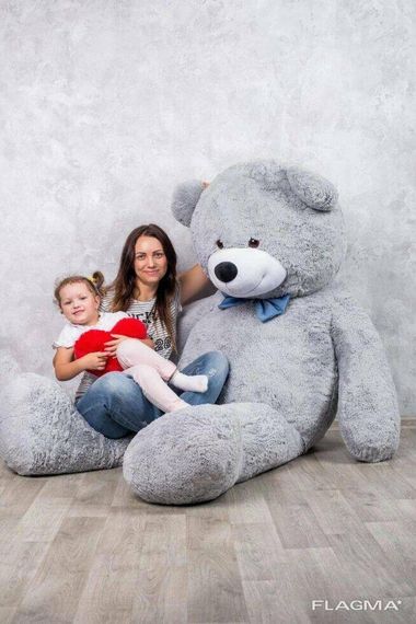Огромный мягкий мишка Yarokuz Уильям 250 см Серый | Зображення 6